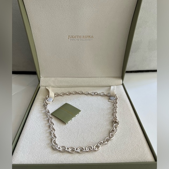 Judith Ripka Sterling Silver Heart Lock Necklace - Picture 5 of 5